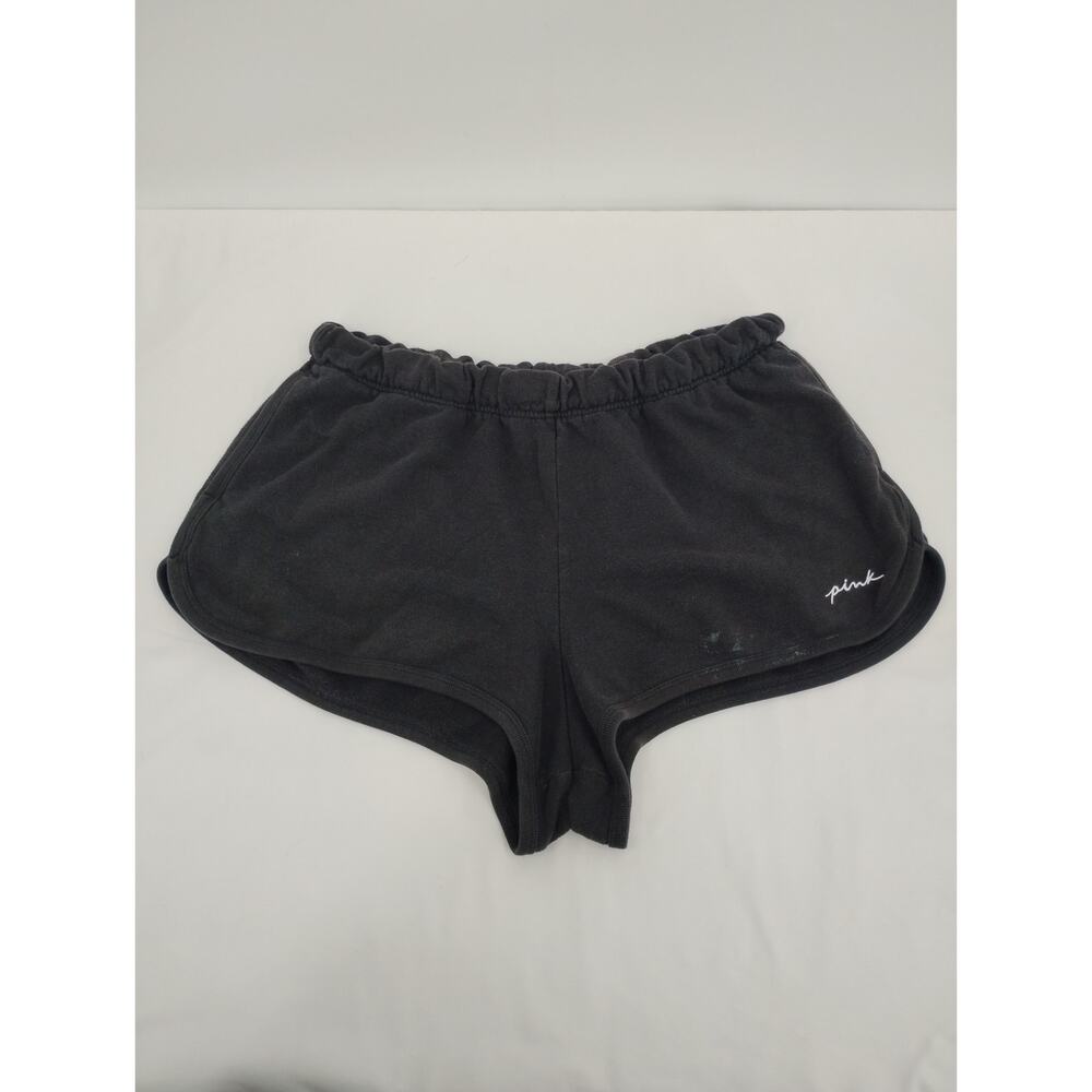 Pink Victoria's Secret Black Booty Shorts Loose Fit Elastic Waist Pockets XL